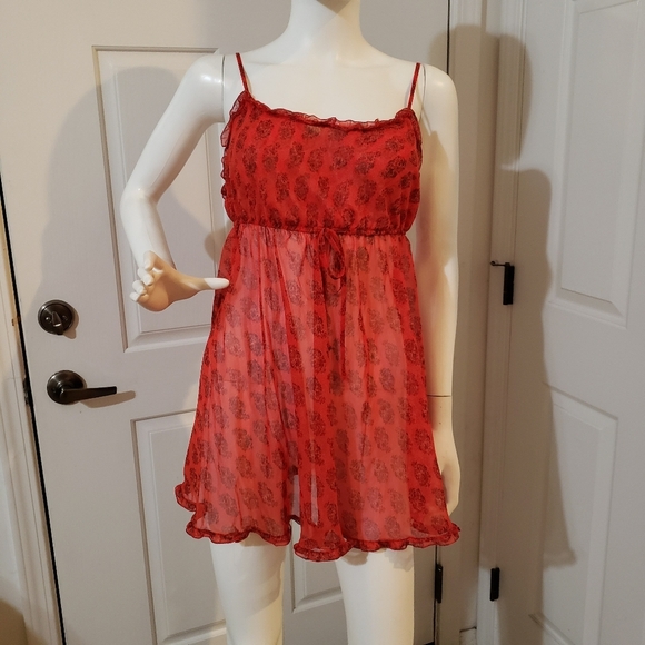 Victoria’s Secret red baby doll slip nightie size medium - Picture 1 of 7